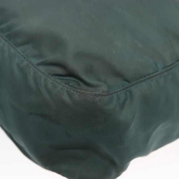 PRADA Shoulder Bag Nylon Green Gold Auth 123982