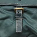 PRADA Shoulder Bag Nylon Green Gold Auth 123982-9