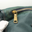 PRADA Shoulder Bag Nylon Green Gold Auth 123982-20