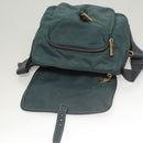 PRADA Shoulder Bag Nylon Green Gold Auth 123982-21