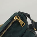 PRADA Shoulder Bag Nylon Green Gold Auth 123982-22