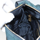 PRADA Shoulder Bag Nylon Green Gold Auth 123982-25