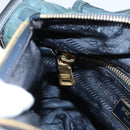 PRADA Shoulder Bag Nylon Green Gold Auth 123982-26