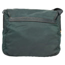 PRADA Shoulder Bag Nylon Green Gold Auth 123982-2