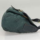 PRADA Shoulder Bag Nylon Green Gold Auth 123982-3