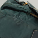 PRADA Shoulder Bag Nylon Green Gold Auth 123982-4