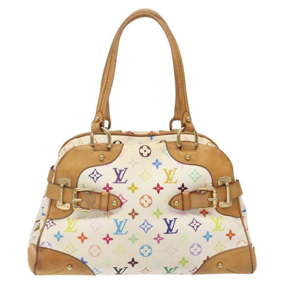 LOUIS VUITTON Monogram Multicolor Claudia Hand Bag White M40193 LV Auth 123990