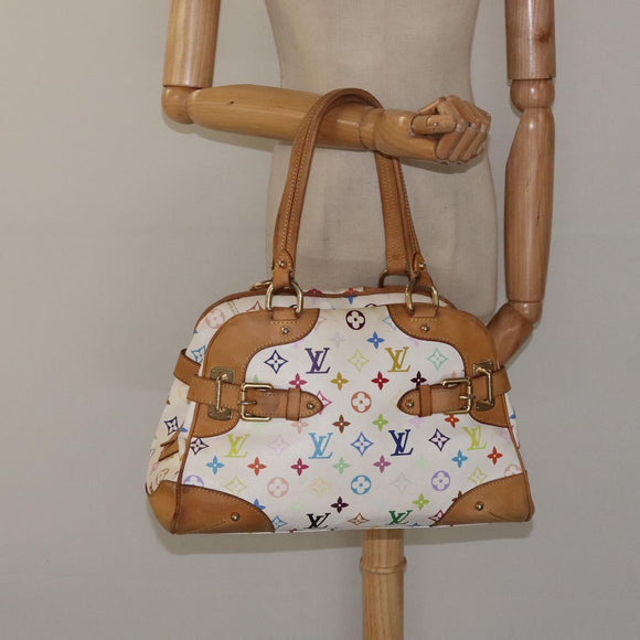 LOUIS VUITTON Monogram Multicolor Claudia Hand Bag White M40193 LV Auth 123990