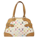 LOUIS VUITTON Monogram Multicolor Claudia Hand Bag White M40193 LV Auth 123990-2