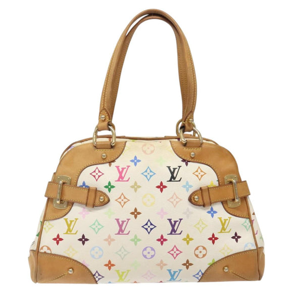 LOUIS VUITTON Monogram Multicolor Claudia Hand Bag White M40193 LV Auth 123990