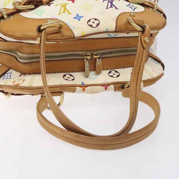 LOUIS VUITTON Monogram Multicolor Claudia Hand Bag White M40193 LV Auth 123990
