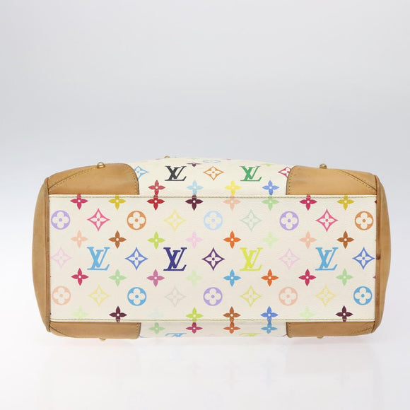 LOUIS VUITTON Monogram Multicolor Claudia Hand Bag White M40193 LV Auth 123990