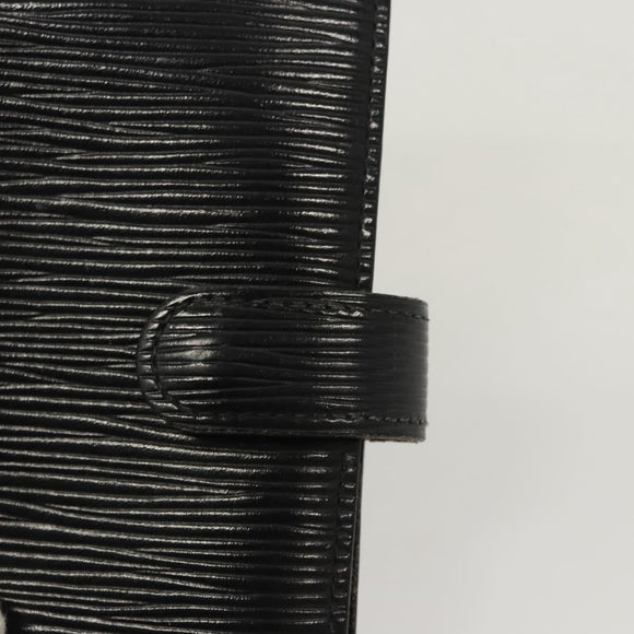 LOUIS VUITTON Epi Agenda PM Day Planner Cover Black R20052 LV Auth 124013