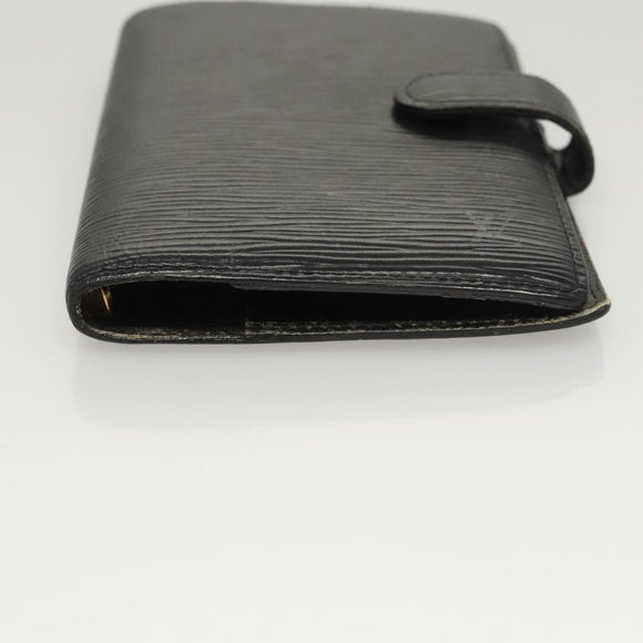 LOUIS VUITTON Epi Agenda PM Day Planner Cover Black R20052 LV Auth 124013