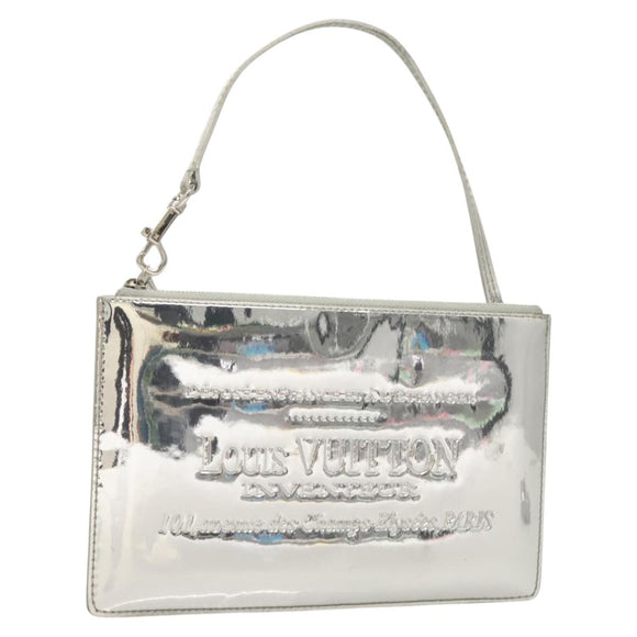 LOUIS VUITTON Monogram Miroir Pochette Platt Pouch Silver M95277 LV Auth 124039