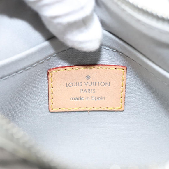 LOUIS VUITTON Monogram Miroir Pochette Platt Pouch Silver M95277 LV Auth 124039