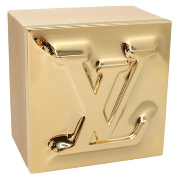 LOUIS VUITTON Monogram Metalgram Box metal Gold GI1139 LV Auth 124053M
