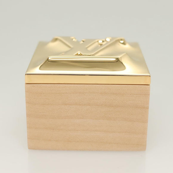 LOUIS VUITTON Monogram Metalgram Box metal Gold GI1139 LV Auth 124053SM