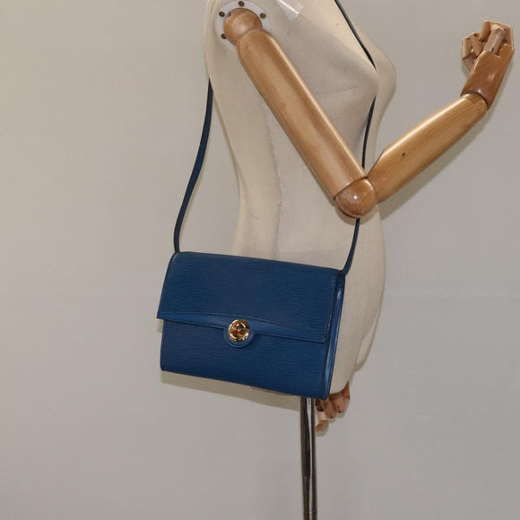 LOUIS VUITTON Epi Pochette Arche Shoulder Bag Blue M52575 LV Auth 124057