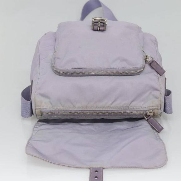 PRADA Shoulder Bag Nylon Purple Silver Auth 124063