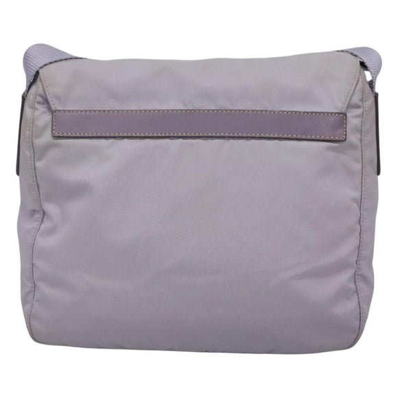 PRADA Shoulder Bag Nylon Purple Silver Auth 124063