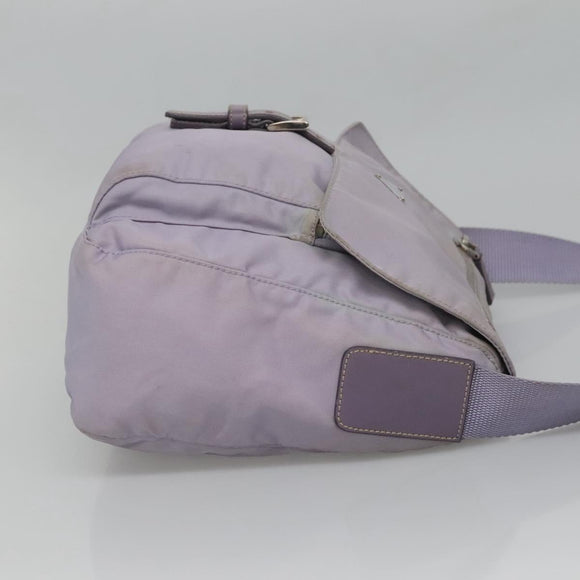 PRADA Shoulder Bag Nylon Purple Silver Auth 124063