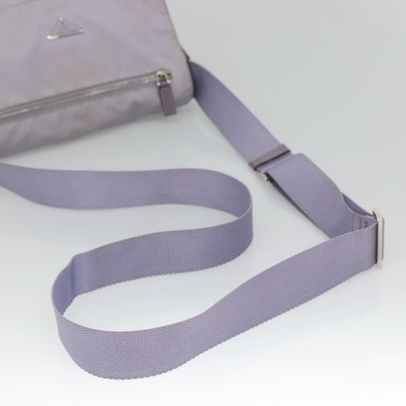 PRADA Shoulder Bag Nylon Purple Silver Auth 124063