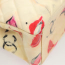 CHANEL Matelasse Chain Shoulder Bag Vinyl Coating White Gold CC Auth 124073AV-8