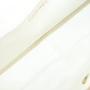 CHANEL Matelasse Chain Shoulder Bag Vinyl Coating White Gold CC Auth 124073AV-11