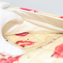 CHANEL Matelasse Chain Shoulder Bag Vinyl Coating White Gold CC Auth 124073AV-27