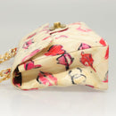 CHANEL Matelasse Chain Shoulder Bag Vinyl Coating White Gold CC Auth 124073AV-4