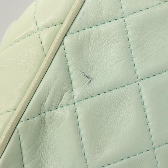 CHANEL Matelasse Chain Shoulder Bag Lamb Skin Peppermint Gold CC Auth 124074