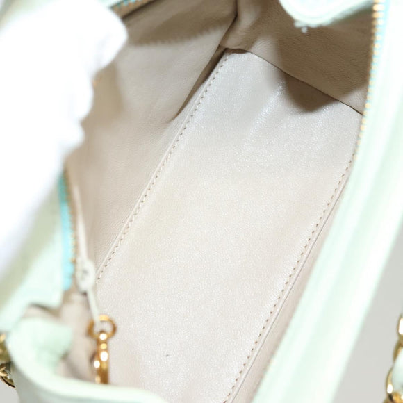 CHANEL Matelasse Chain Shoulder Bag Lamb Skin Peppermint Gold CC Auth 124074