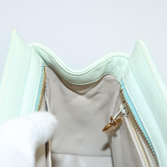 CHANEL Matelasse Chain Shoulder Bag Lamb Skin Peppermint Gold CC Auth 124074