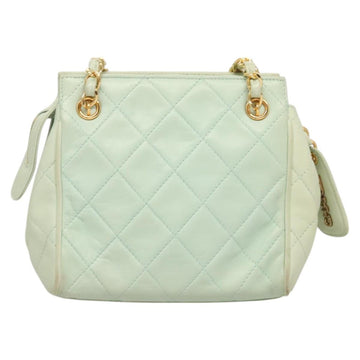 CHANEL Matelasse Chain Shoulder Bag Lamb Skin Peppermint Gold CC Auth 124074 - 0