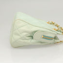 CHANEL Matelasse Chain Shoulder Bag Lamb Skin Peppermint Gold CC Auth 124074-3