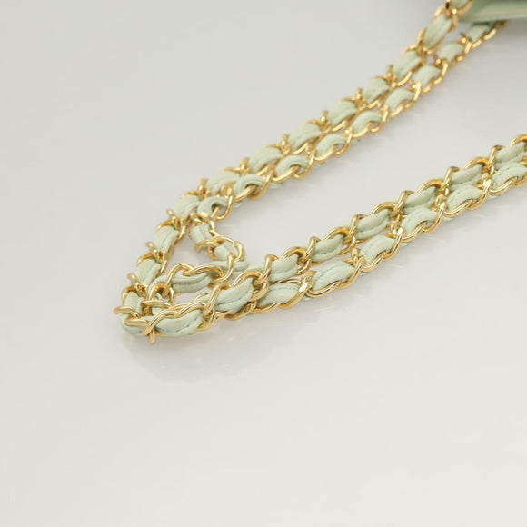 CHANEL Matelasse Chain Shoulder Bag Lamb Skin Peppermint Gold CC Auth 124074