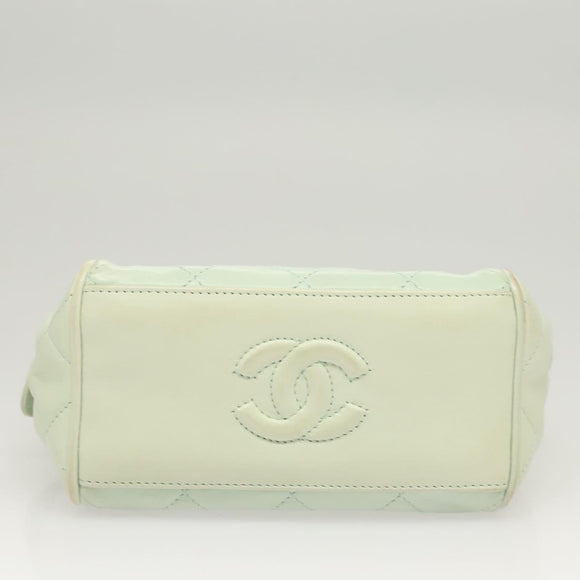 CHANEL Matelasse Chain Shoulder Bag Lamb Skin Peppermint Gold CC Auth 124074