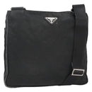 PRADA Shoulder Bag Nylon Black Silver Auth 124085-1