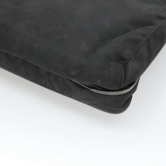 PRADA Shoulder Bag Nylon Black Silver Auth 124085