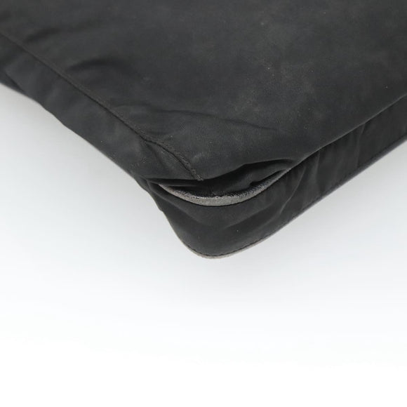 PRADA Shoulder Bag Nylon Black Silver Auth 124085