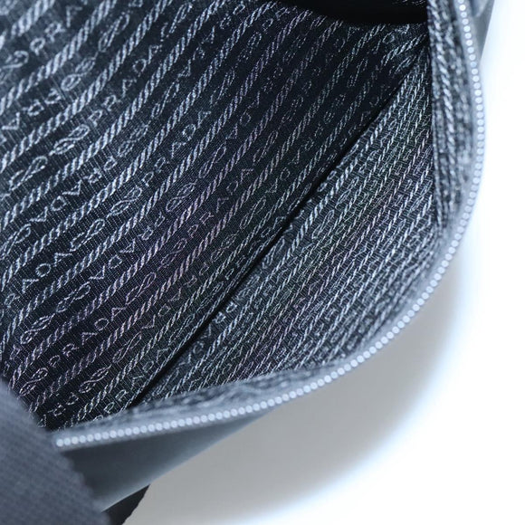 PRADA Shoulder Bag Nylon Black Silver Auth 124085