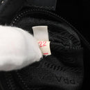 PRADA Shoulder Bag Nylon Black Silver Auth 124085-12