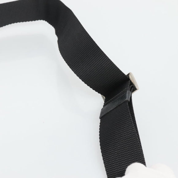 PRADA Shoulder Bag Nylon Black Silver Auth 124085