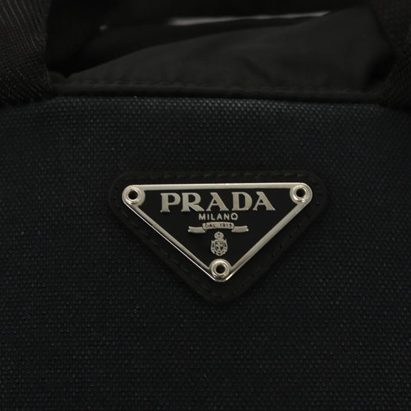 PRADA Backpack Nylon Black Silver Auth 124087