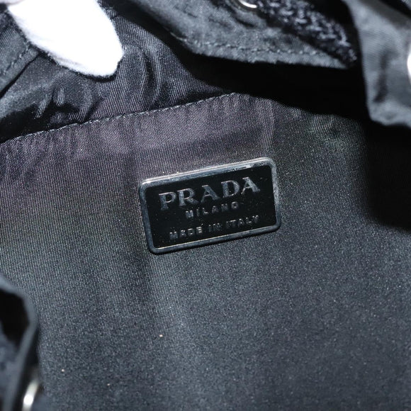 PRADA Backpack Nylon Black Silver Auth 124087