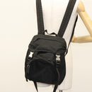 PRADA Backpack Nylon Black Silver Auth 124087-30