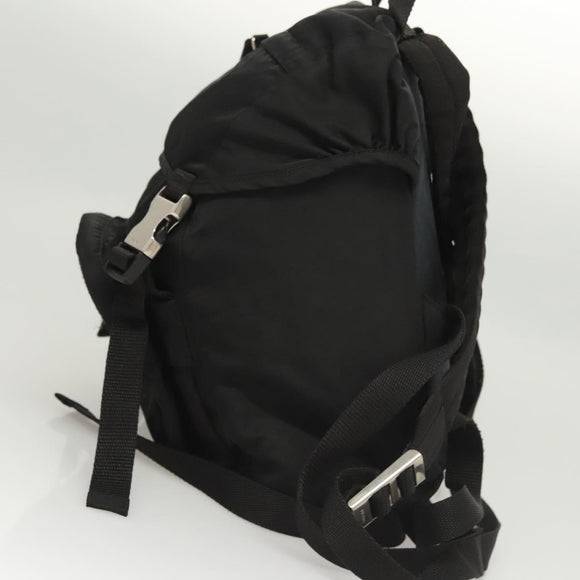 PRADA Backpack Nylon Black Silver Auth 124087