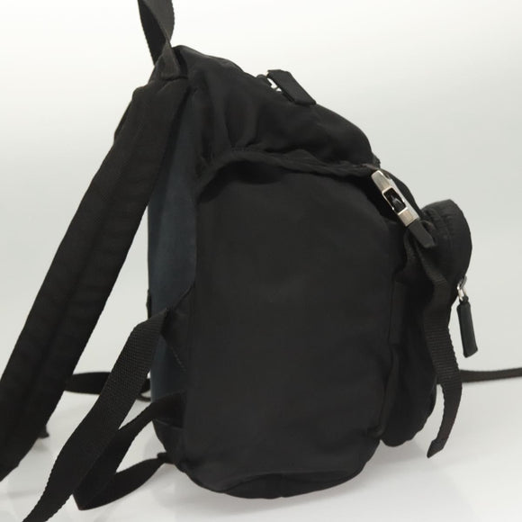 PRADA Backpack Nylon Black Silver Auth 124087