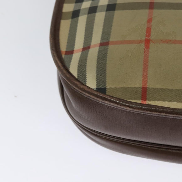 Burberrys Nova Check Shoulder Bag Canvas Beige Gold Auth 124096